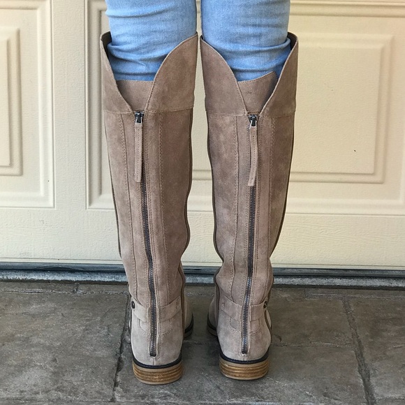 Distressed Equestrian Riding Genuine Suede Boots - Picture 8 of 8
